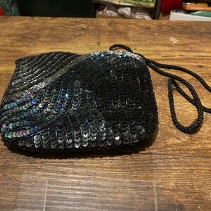 Imperial Fashion black sequin evening purse
